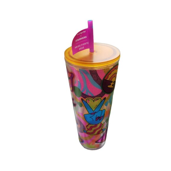 Starbucks Pride Tumbler 2023 24oz Tim Singleton Pop Culture Artwork w/ Straw - Picture 6 of 7